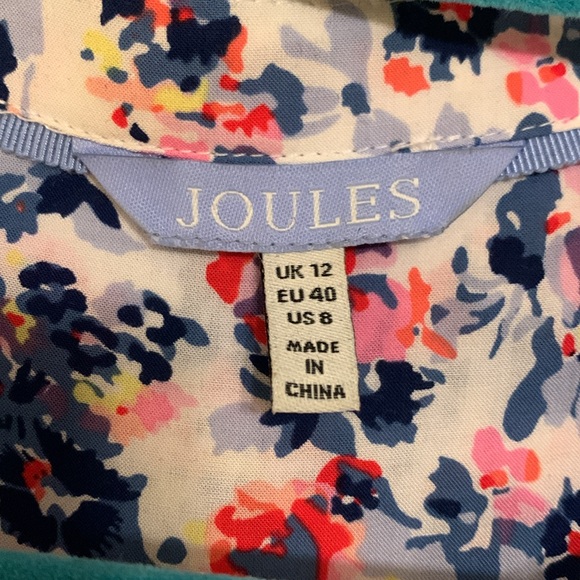 JOULES Iona Short Sleeve Blouse -Cream Garden Ditsy Floral V-Neck Viscose Size 8 - Picture 2 of 3